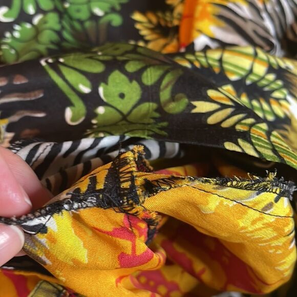 Colorful jungle leopard print high waist wide leg pants 2X - Picture 14 of 16